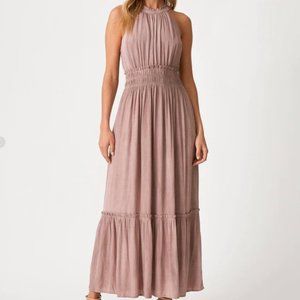 Dusty Pink Smocked Halter Maxi Dress, brand new with tags.